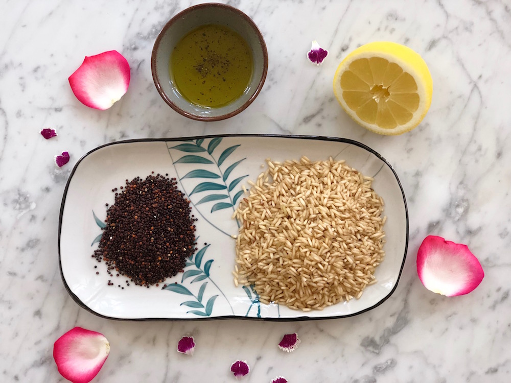 ingrediënten rijst quinoa mix