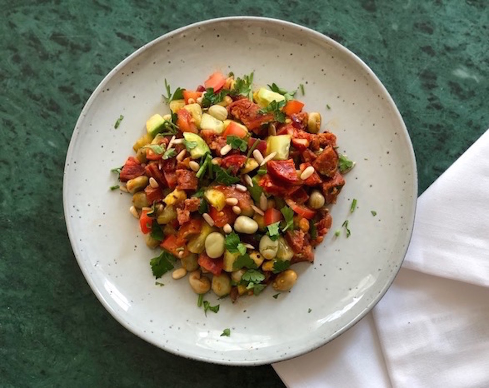 Tuinbonen chorizo salade