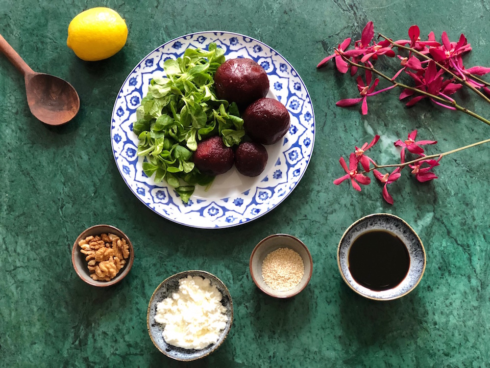 ingrediënten rode bieten salade