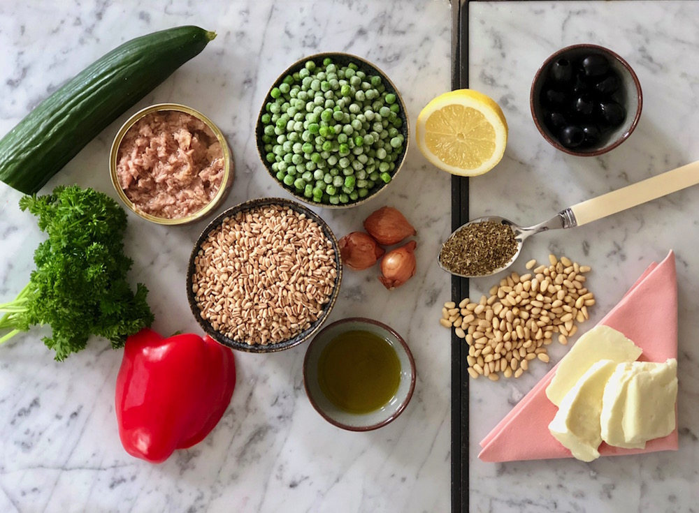 ingrediënten tonijn speltsalade