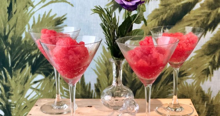 Watermeloen-aperol granita