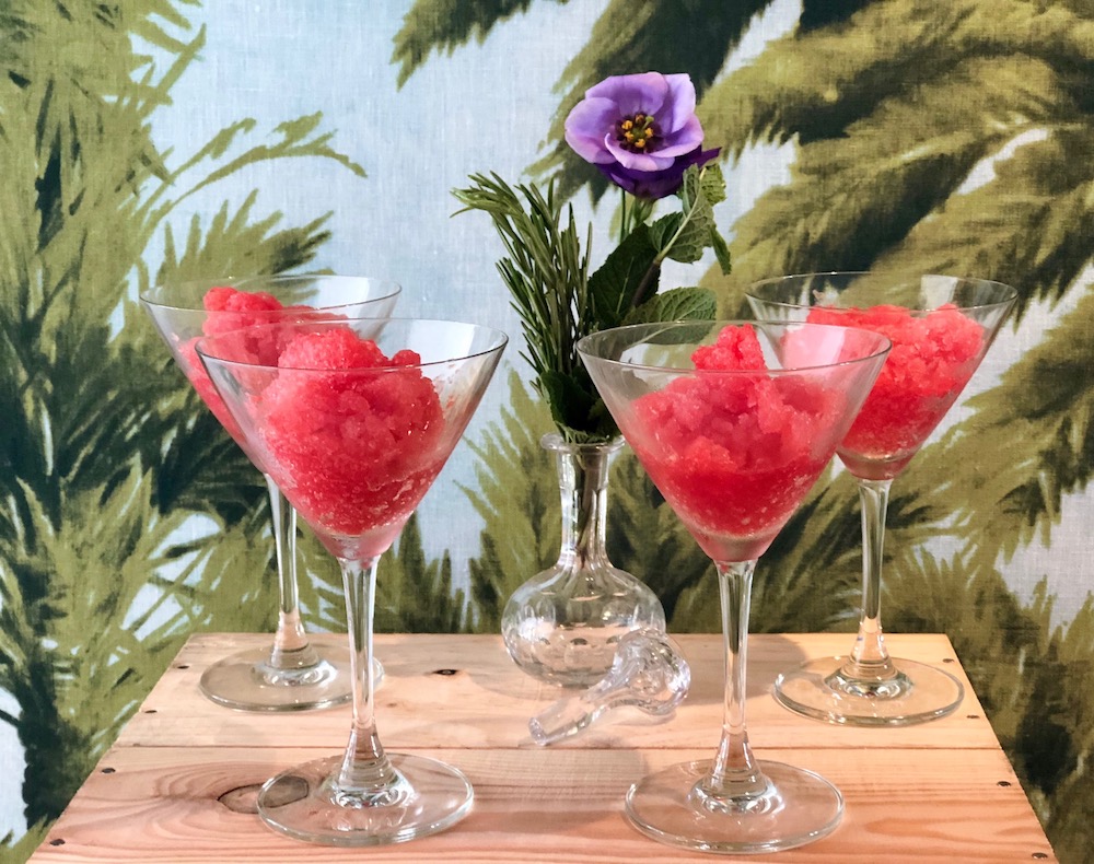 Watermeloen-aperol granita