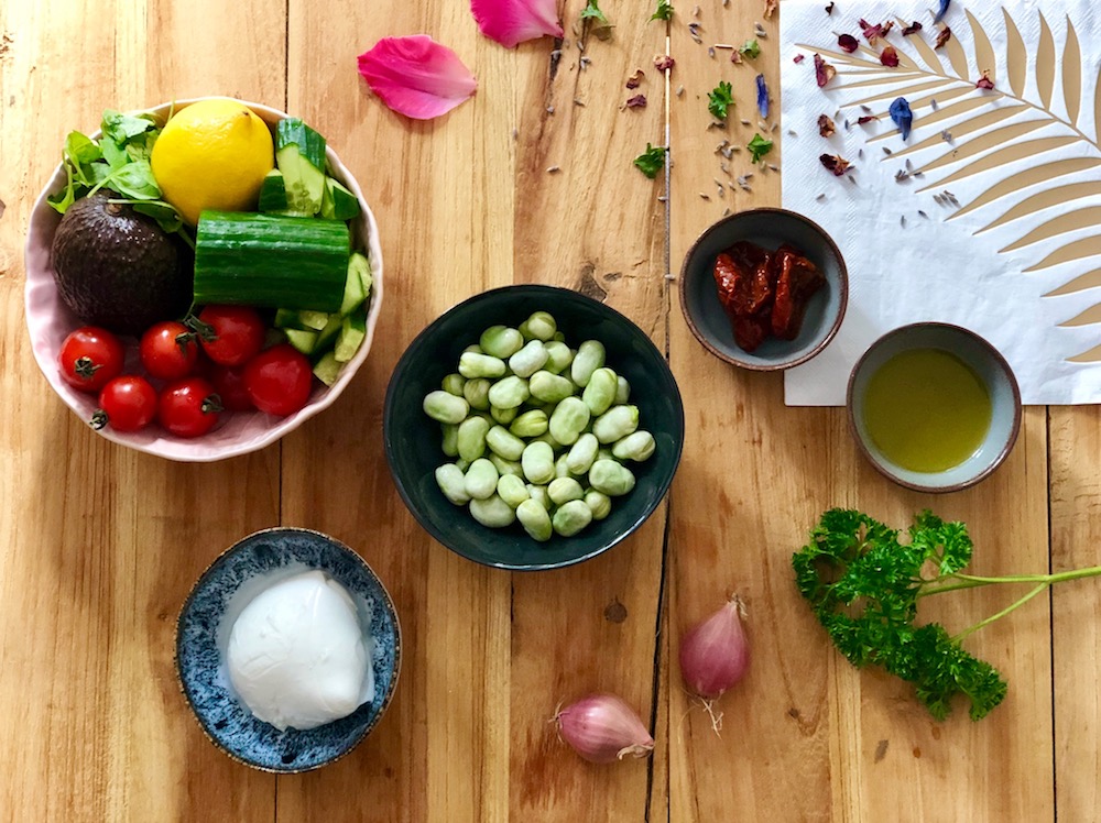 ingrediënten buffelmozzarella salade