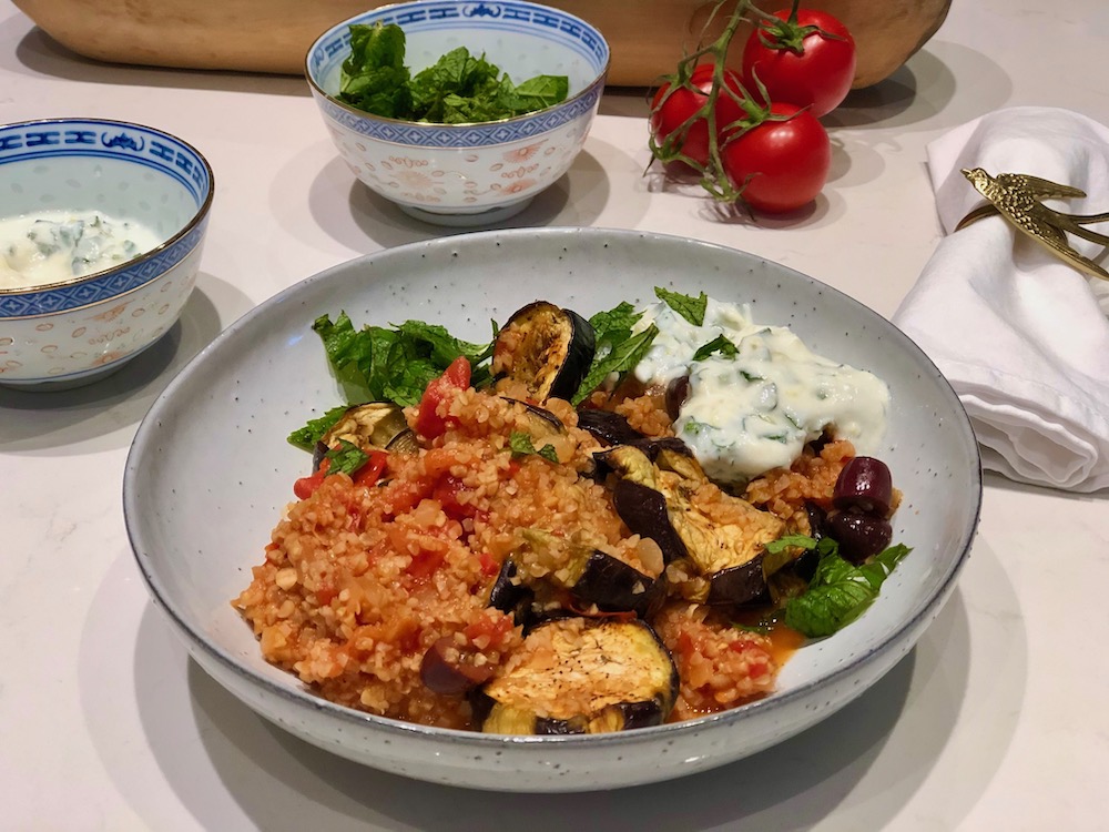 Geroosterde Aubergine Bulgur