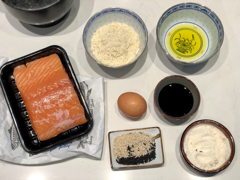 Ingrediënten crispy zalm